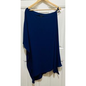 BCBGMAXAZRIA Asymmetrical One Shoulder Drape‎ Top Navy Blue Size S